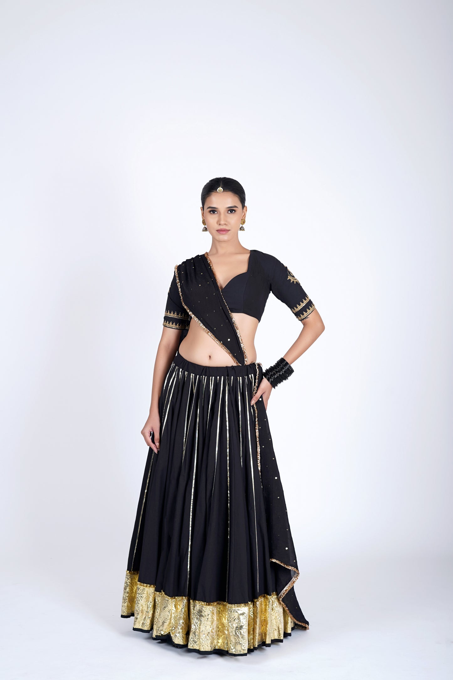 Raatrani Black Saanjh Lehenga Set