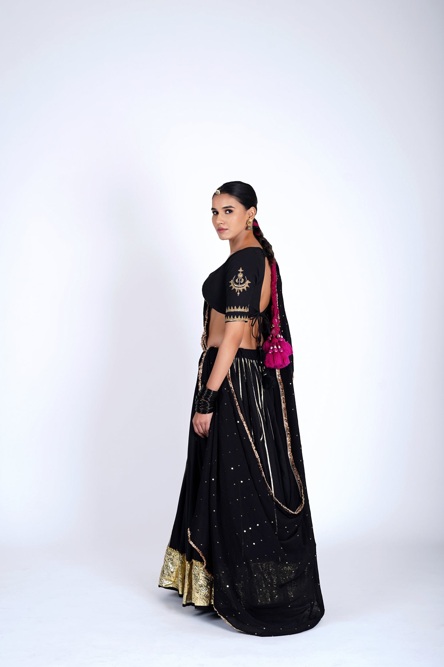 Raatrani Black Saanjh Lehenga Set