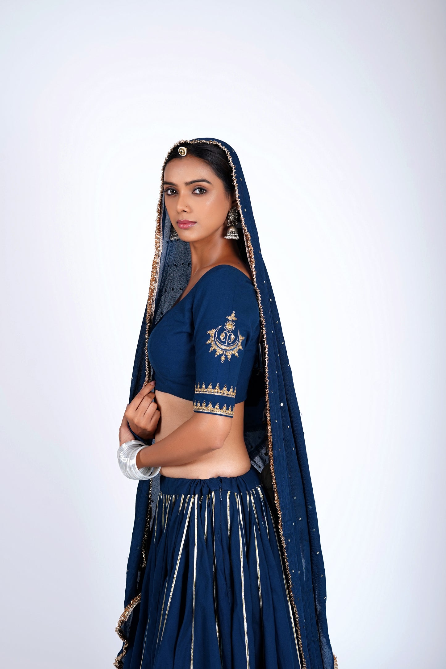 Neerja royal Blue Saanjh Lehenga Set