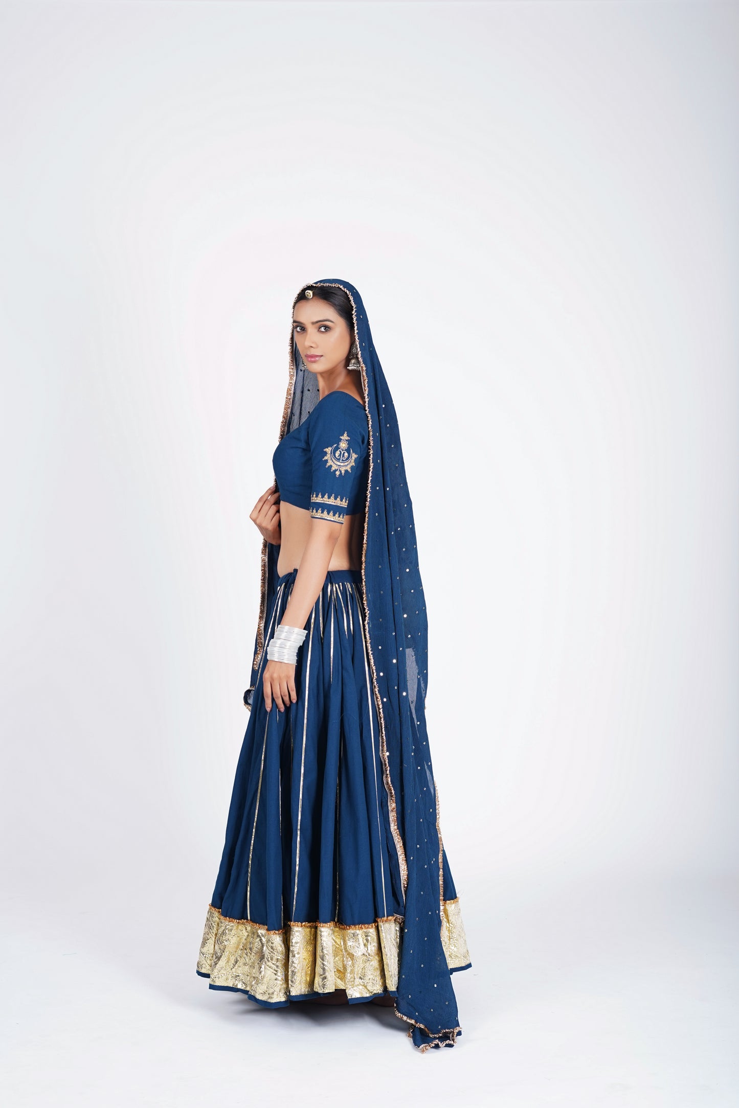 Neerja royal Blue Saanjh Lehenga Set