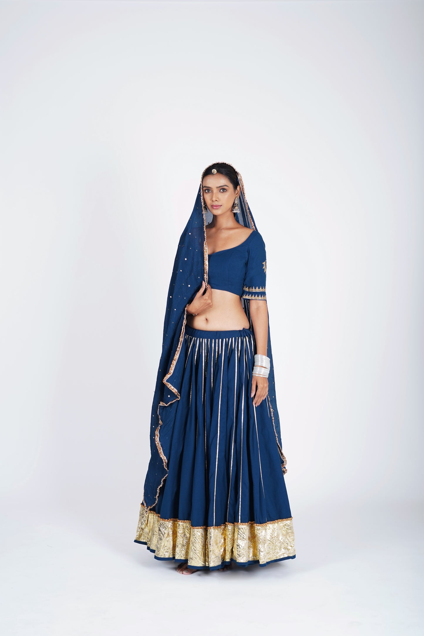 Neerja royal Blue Saanjh Lehenga Set