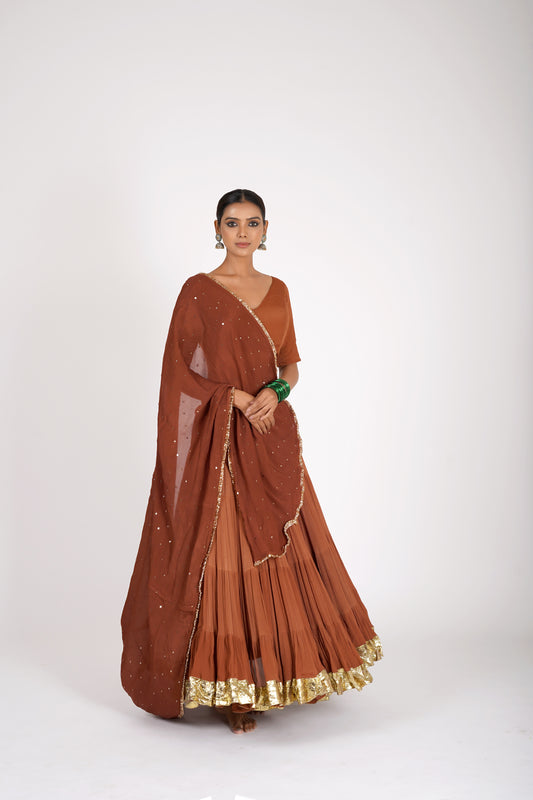 Chinnon Lehenga Set - Tarup Red