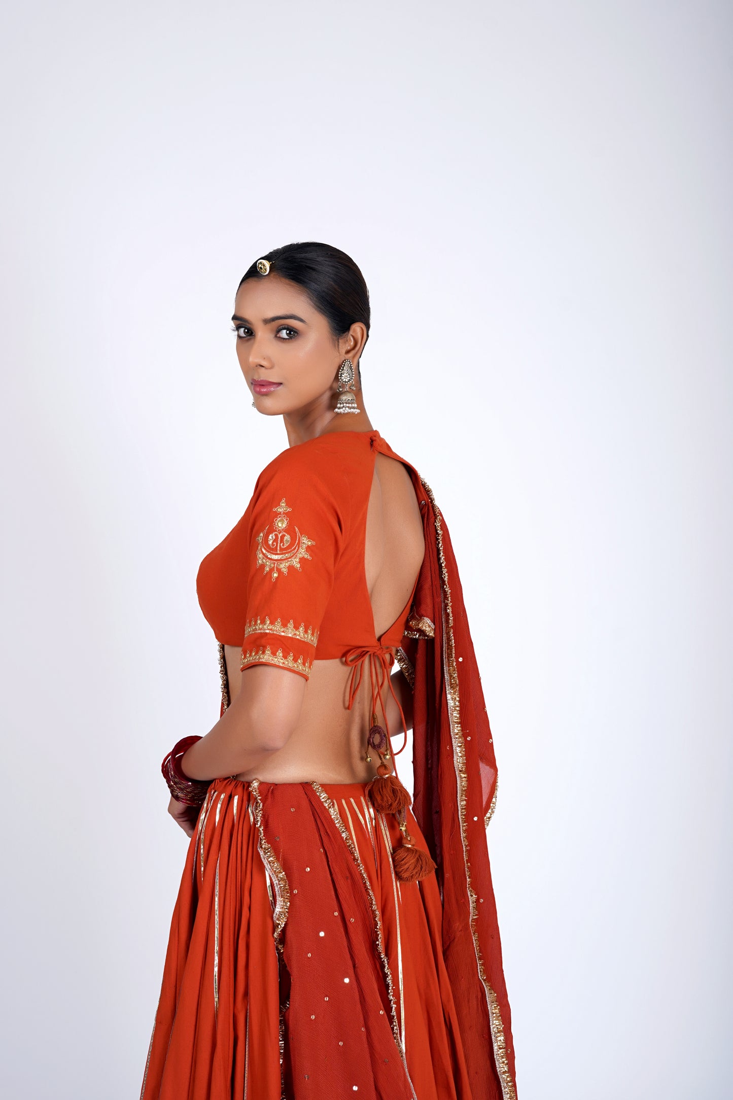 Agnika Orange Saanjh Lehenga Set