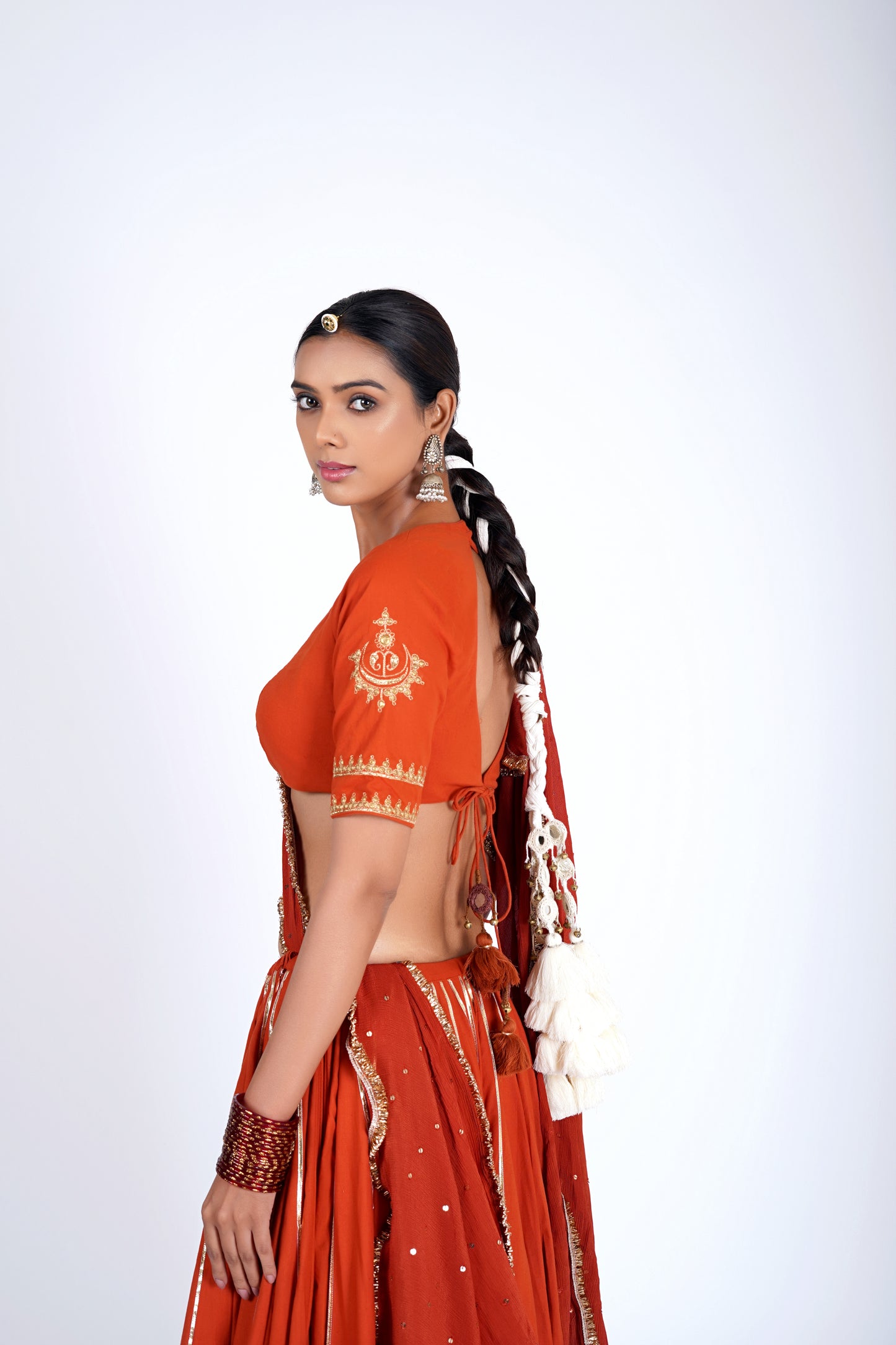 Agnika Orange Saanjh Lehenga Set