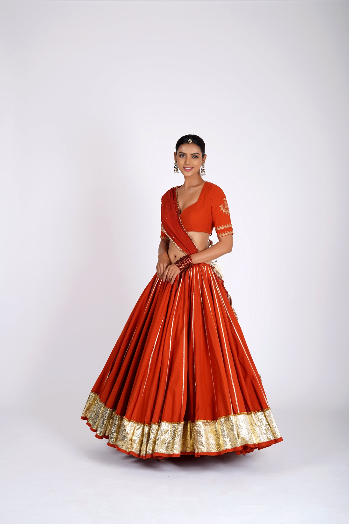 Agnika Orange Saanjh Lehenga Set