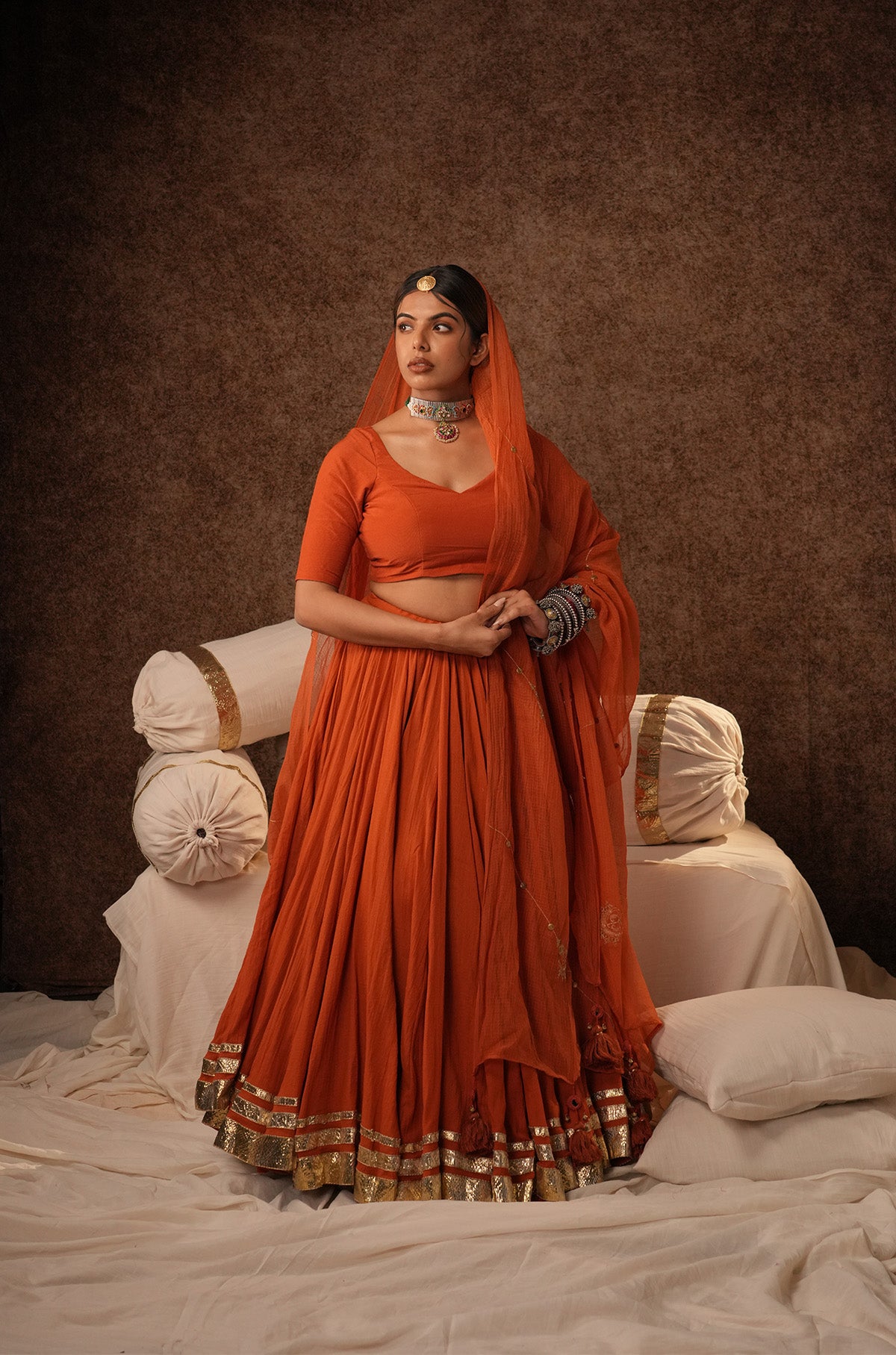 Kesariya Maati Lehenga Set