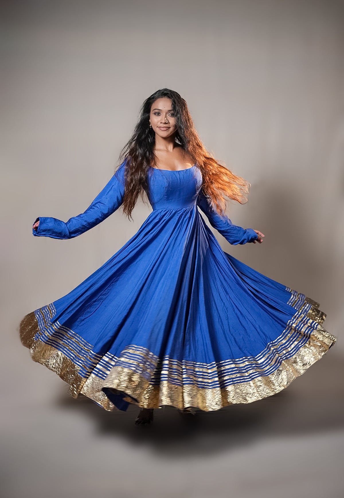 Chanderi Anarkali Suit with Handworked Dupatta
