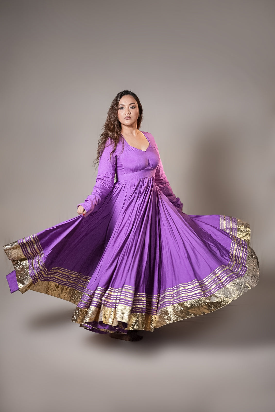 Chanderi Anarkali Suit with Handworked Dupatta