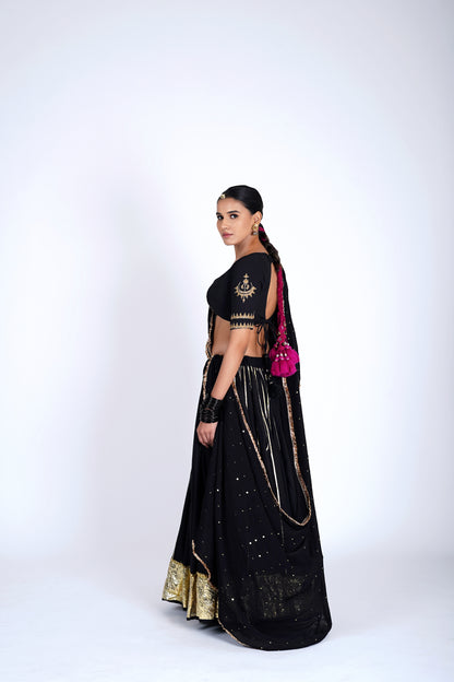 Raatrani Black Saanjh Lehenga Set