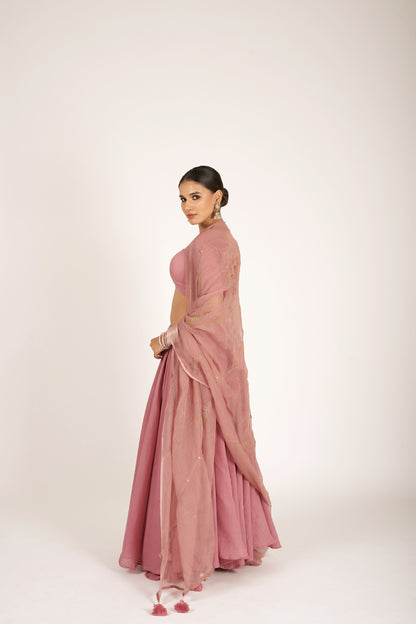 Gulab Dusty Rose Saanjh Lehenga Set