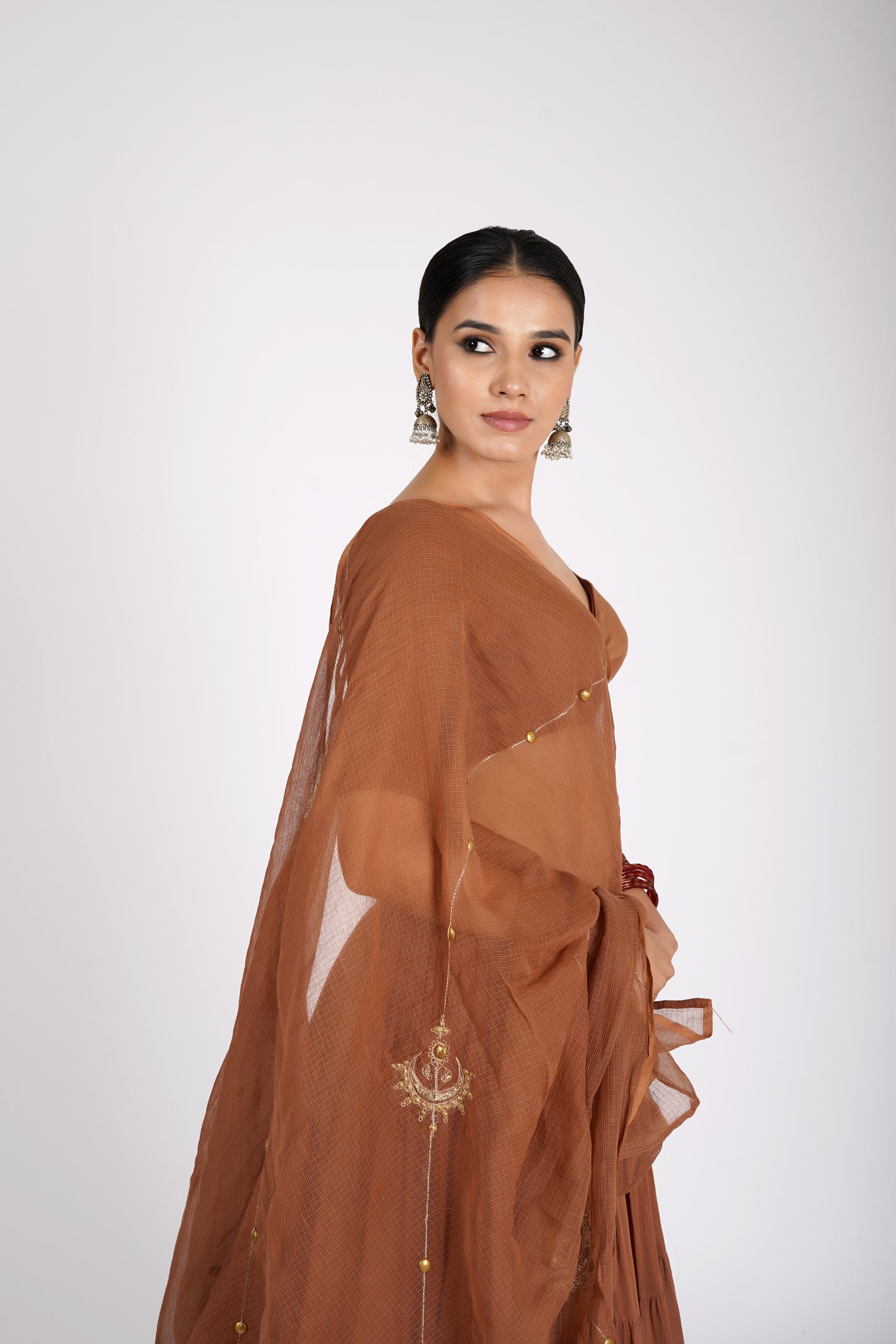 Mittika Rust Saanjh Lehenga Set