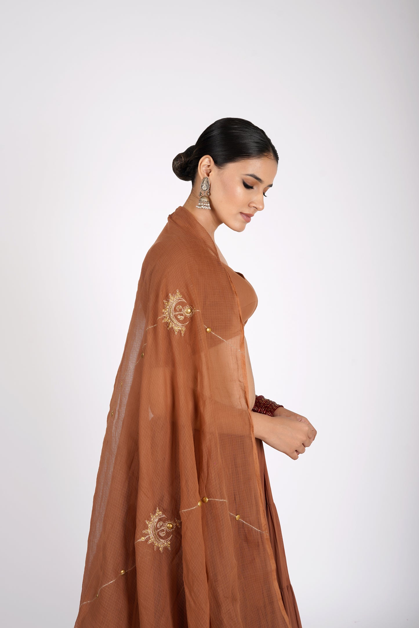 Mittika Rust Saanjh Lehenga Set