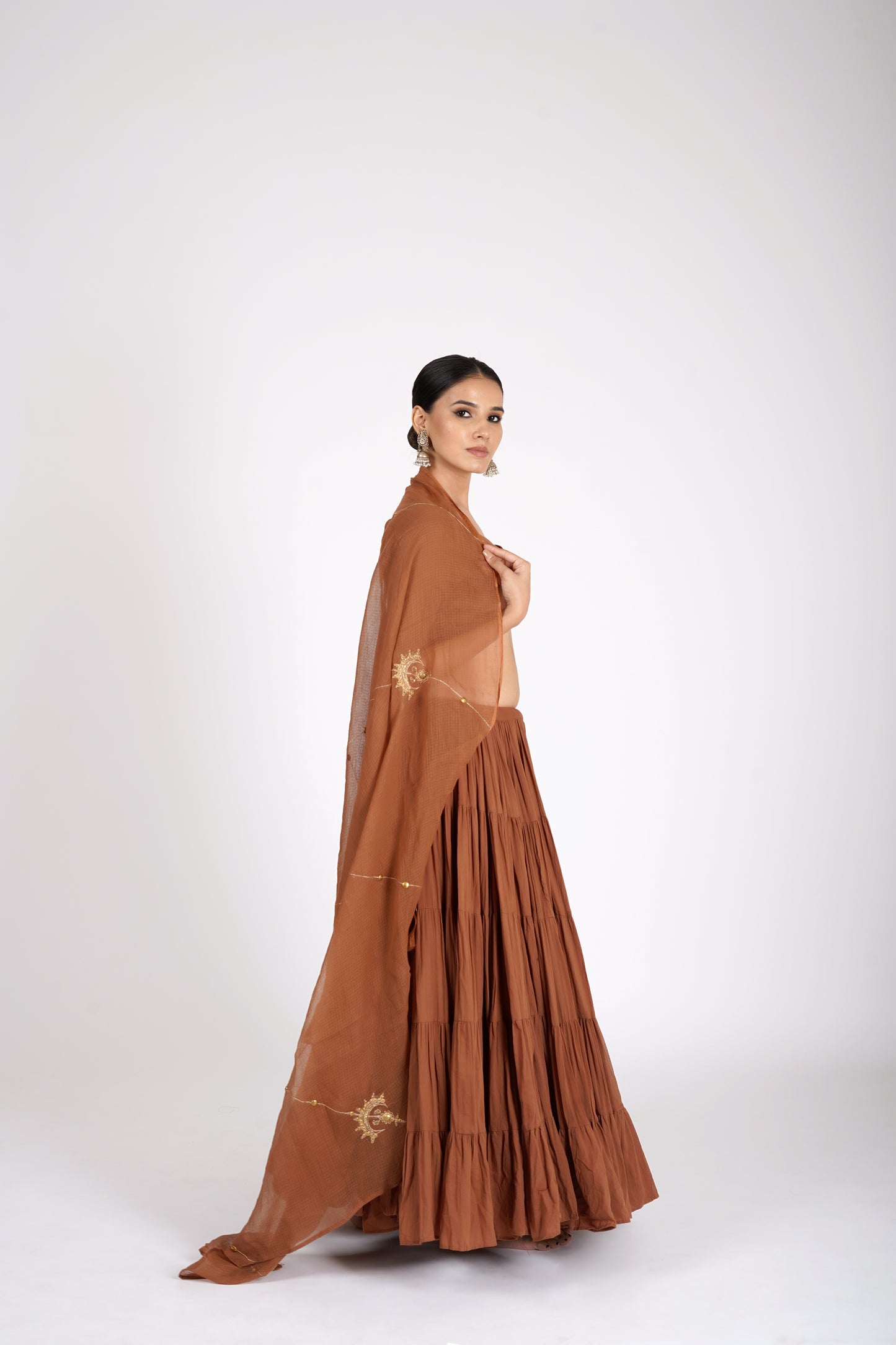 Mittika Rust Saanjh Lehenga Set