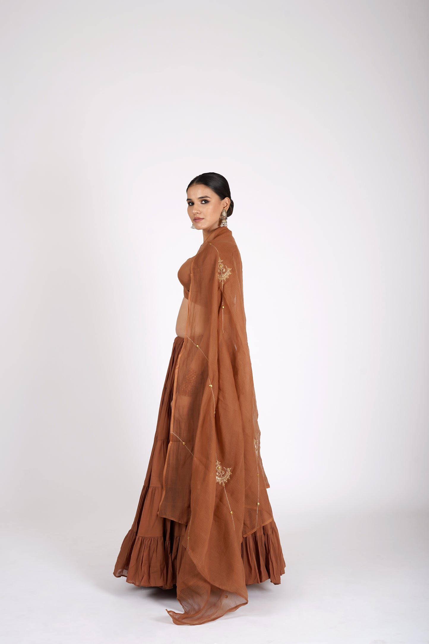 Mittika Rust Saanjh Lehenga Set