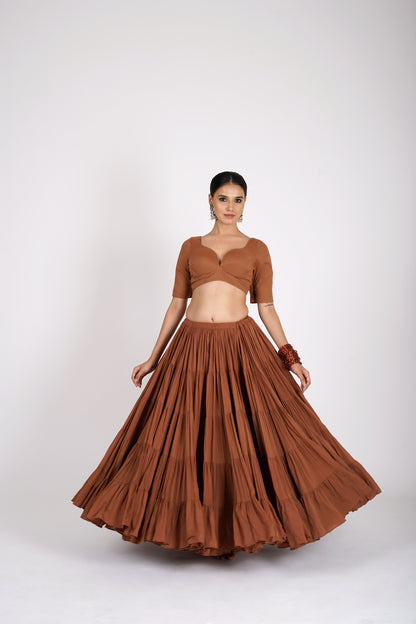 Mittika Rust Saanjh Lehenga Set