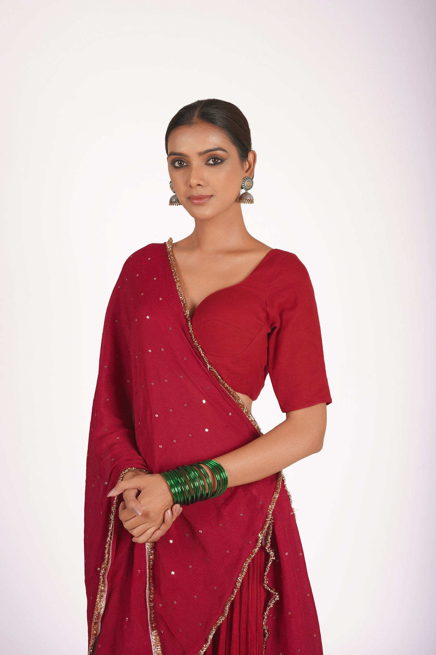 Taap Red Saanjh Lehenga Set