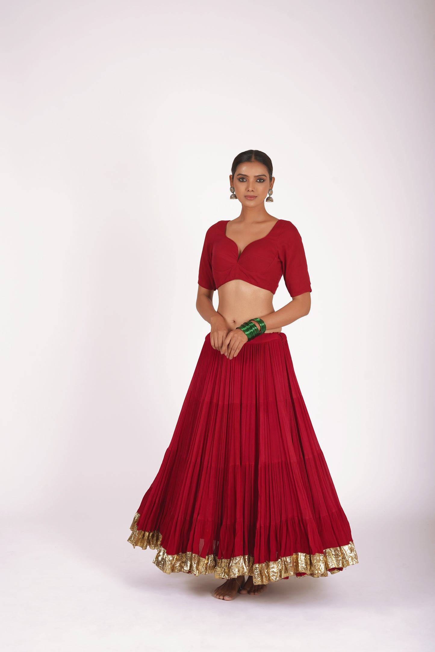Taap Red Saanjh Lehenga Set
