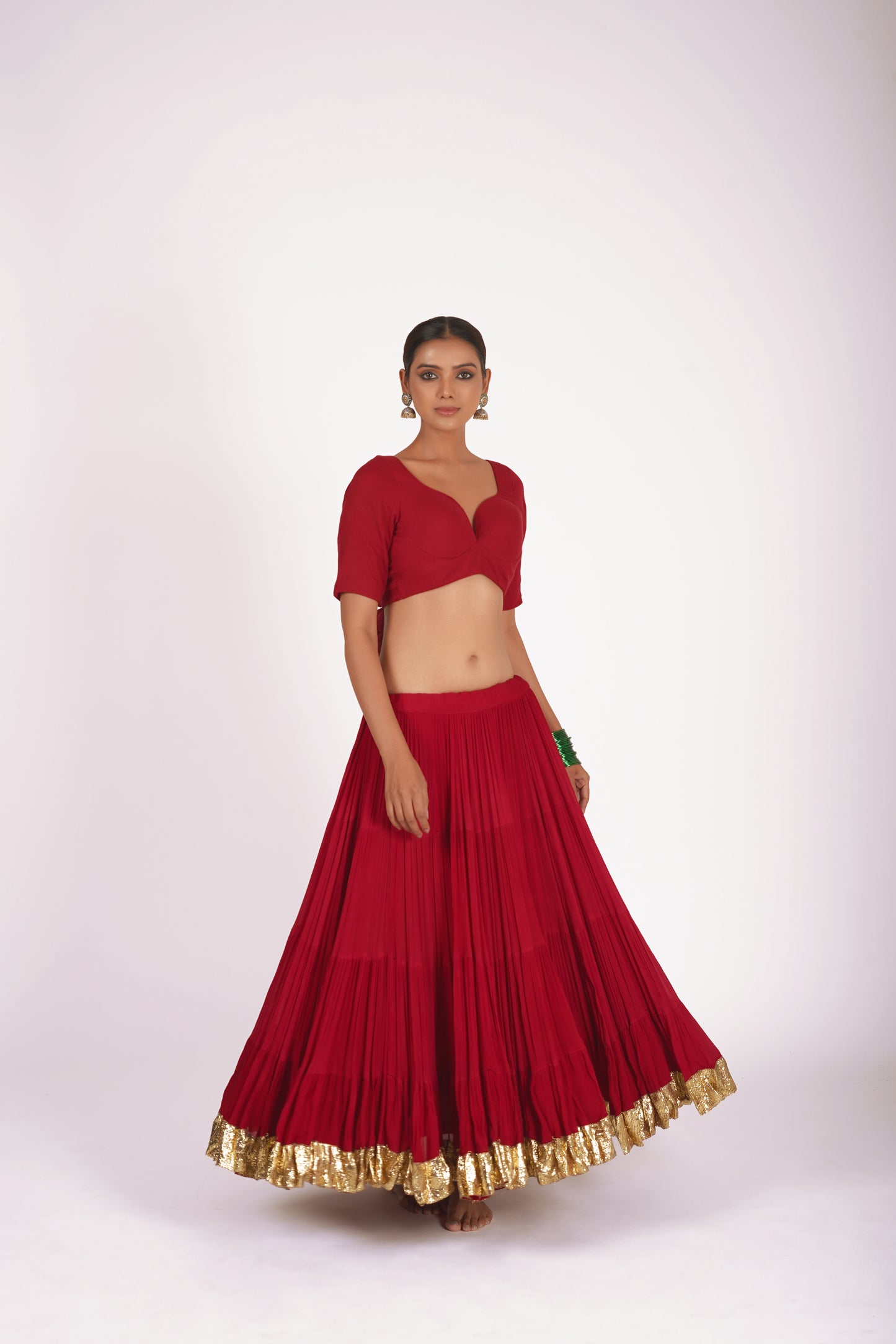 Taap Red Saanjh Lehenga Set