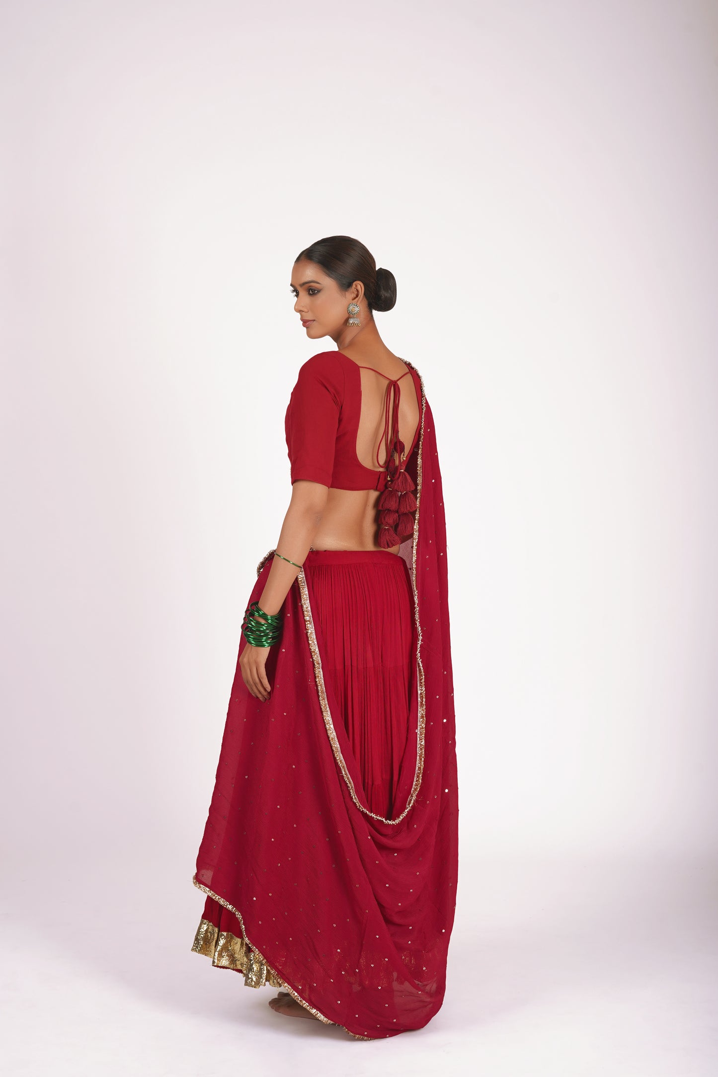 Taap Red Saanjh Lehenga Set