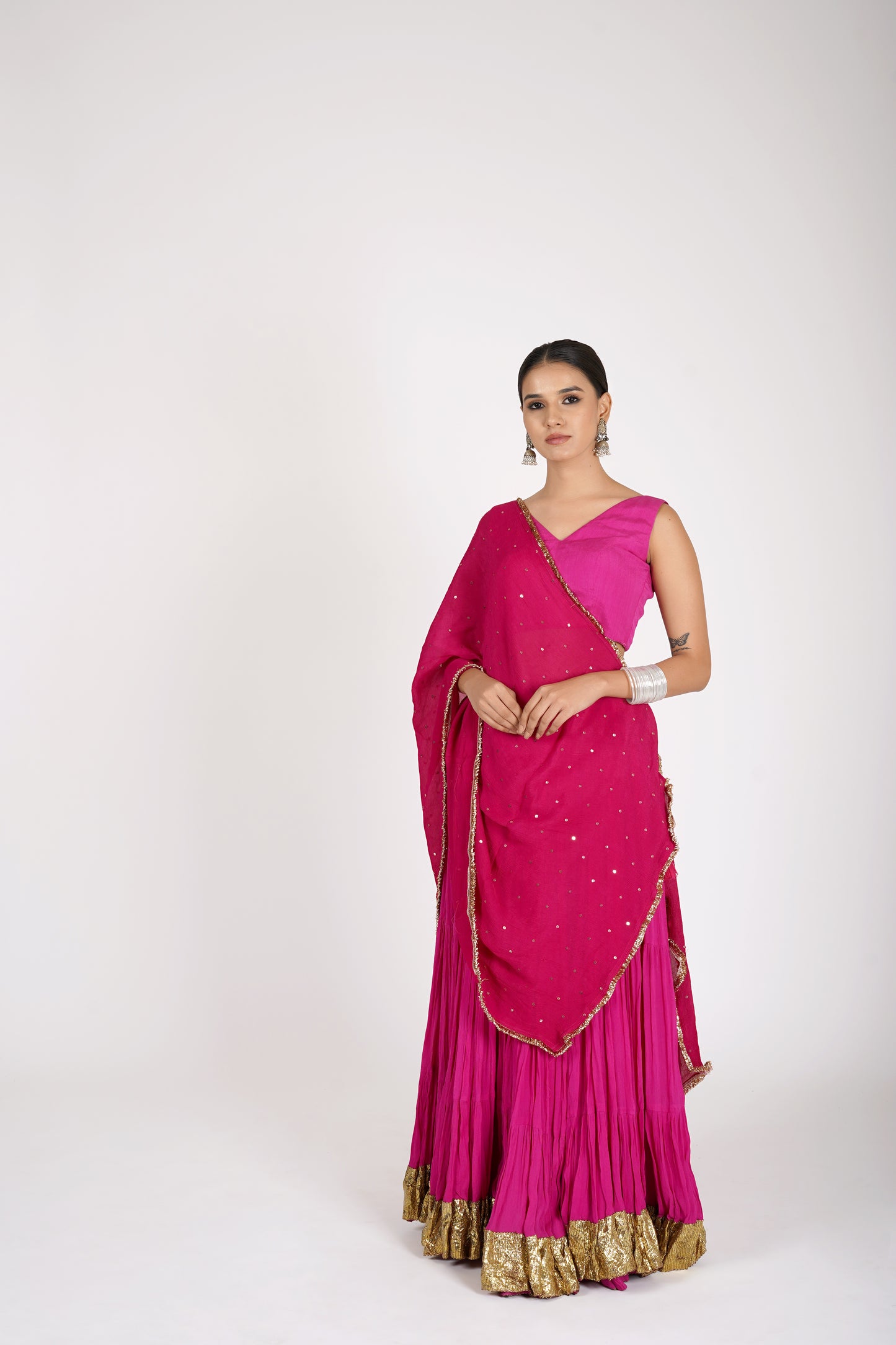 Manjari Magenta Saanjh Lehenga Set