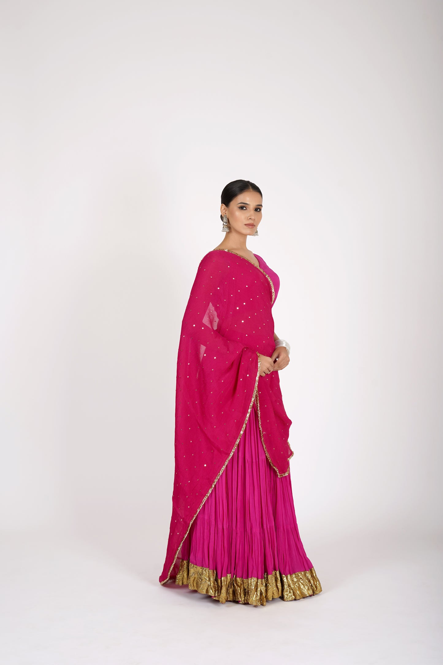 Manjari Magenta Saanjh Lehenga Set