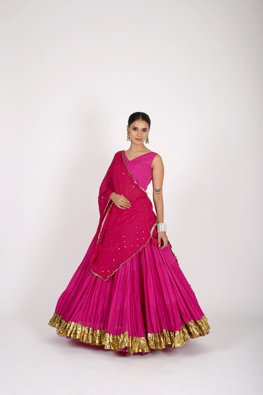 Chinnon Lehenga Set - Tarup Red