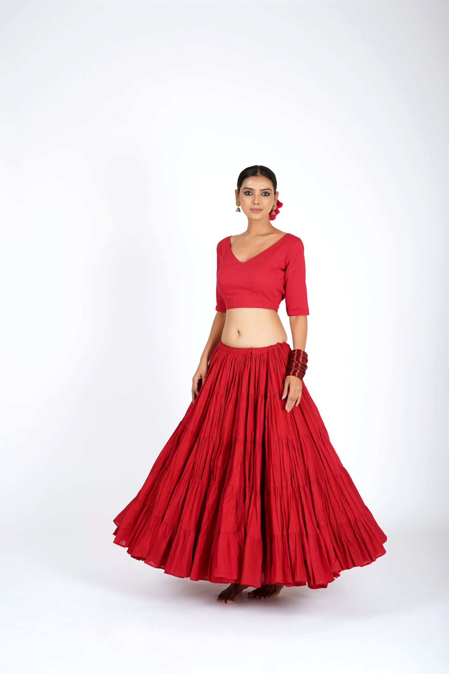Rohi Sindoor Red Saanjh Lehenga Set