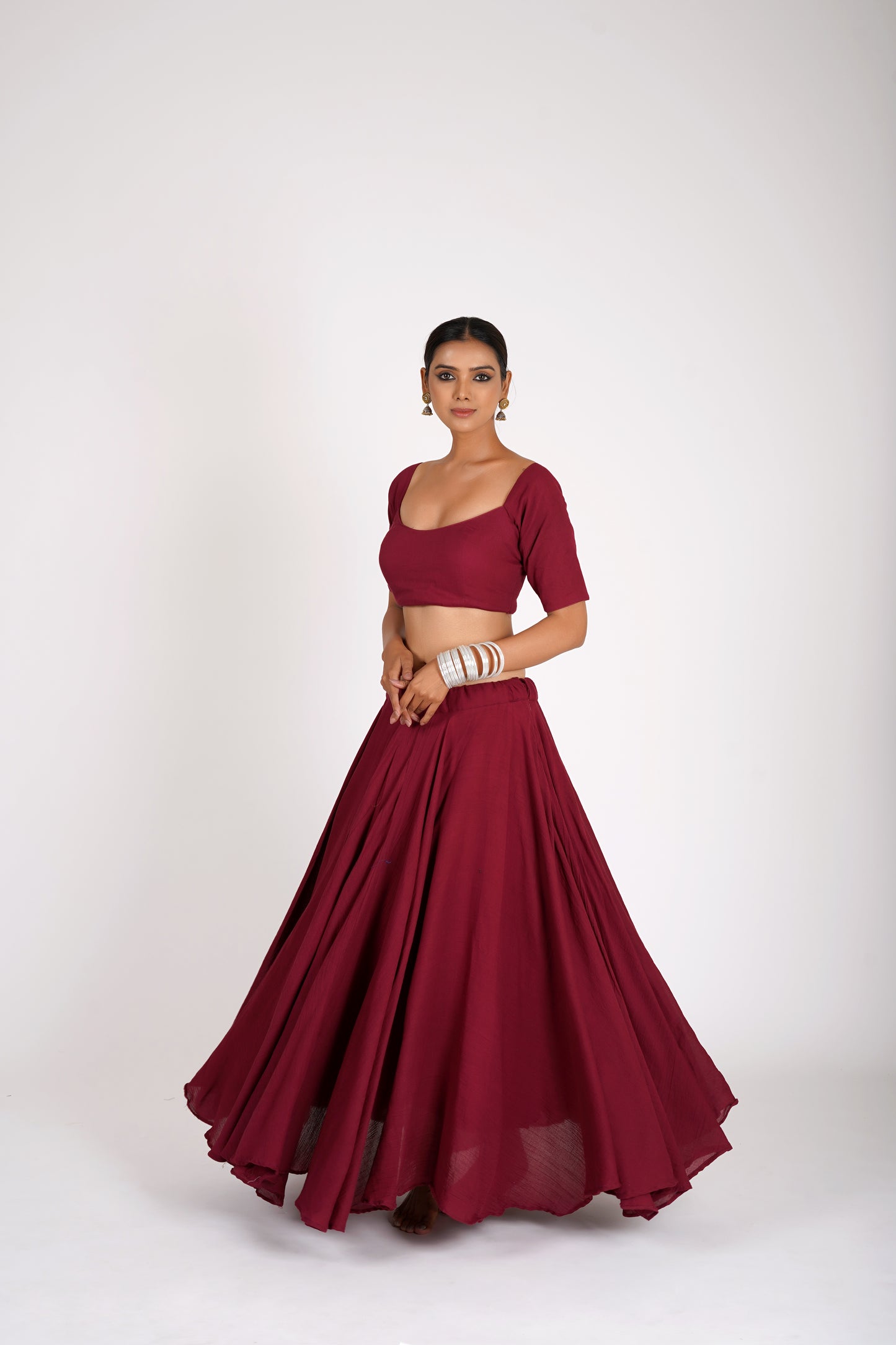 Sharvani Maroon Saanjh Lehenga Set