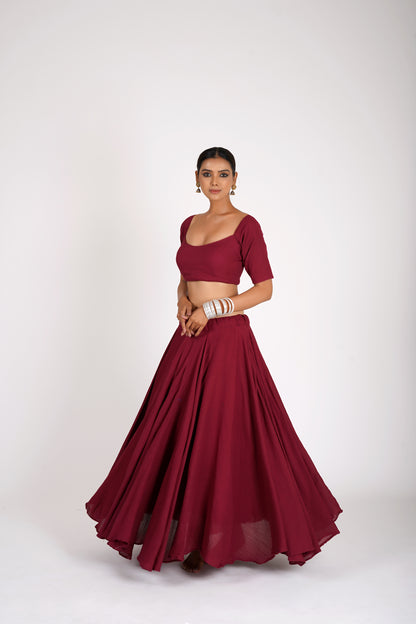 Sharvani Maroon Saanjh Lehenga Set