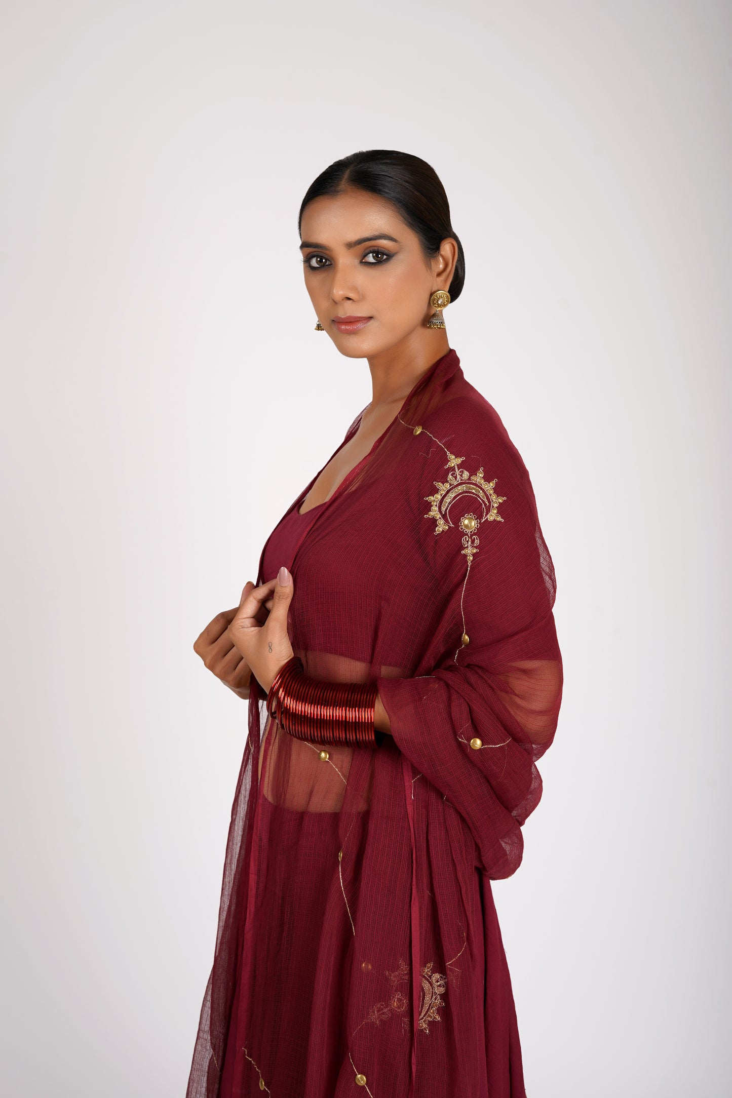 Sharvani Maroon Saanjh Lehenga Set