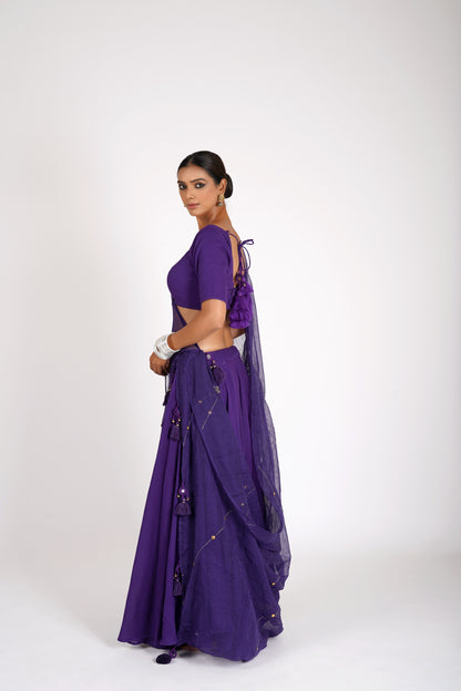 Lavanya Violet Saanjh Lehenga Set