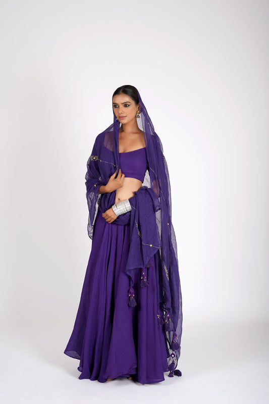 Lavanya Violet Saanjh Lehenga Set