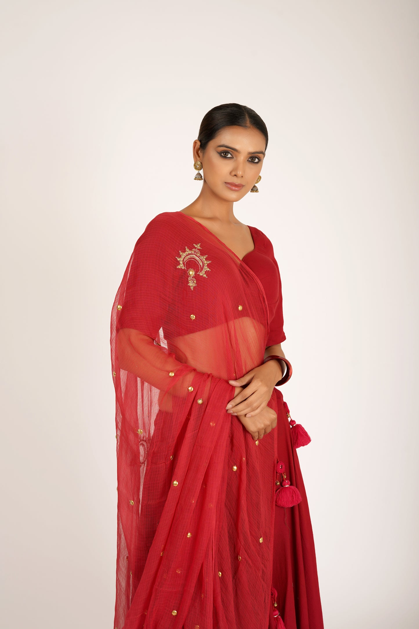 Tejasi Red Saanjh Lehenga Set
