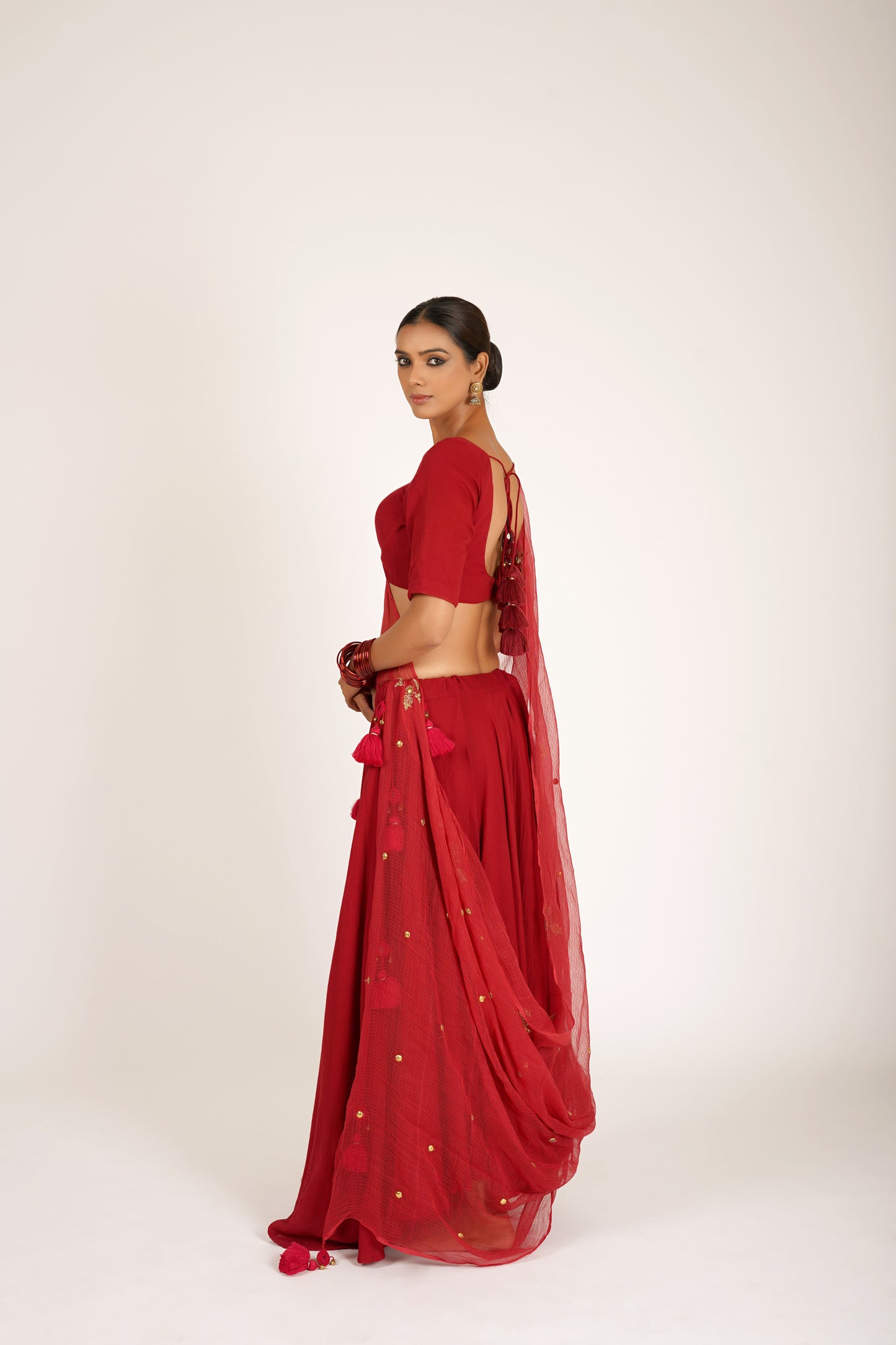 Tejasi Red Saanjh Lehenga Set