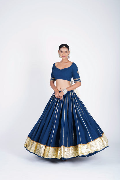 Neerja royal Blue Saanjh Lehenga Set
