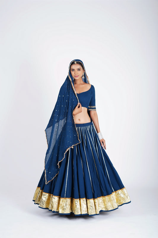 Neerja royal Blue Saanjh Lehenga Set