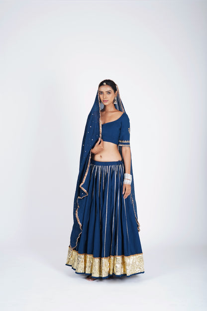 Neerja royal Blue Saanjh Lehenga Set