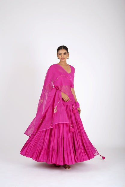 Varnika Rani Pink Saanjh Lehenga Set
