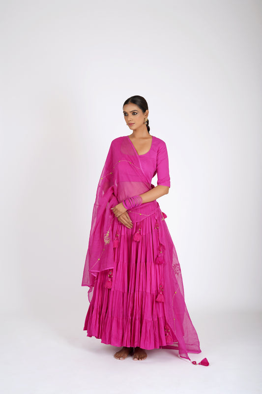 Varnika Rani Pink Saanjh Lehenga Set