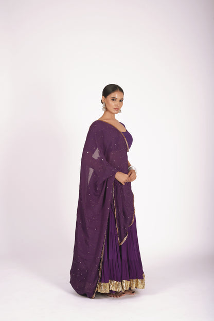 Tarini Purple Saanjh Lehenga Set