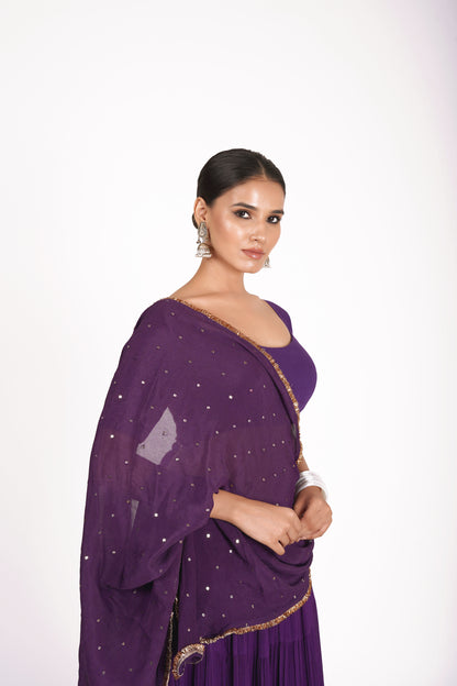 Tarini Purple Saanjh Lehenga Set