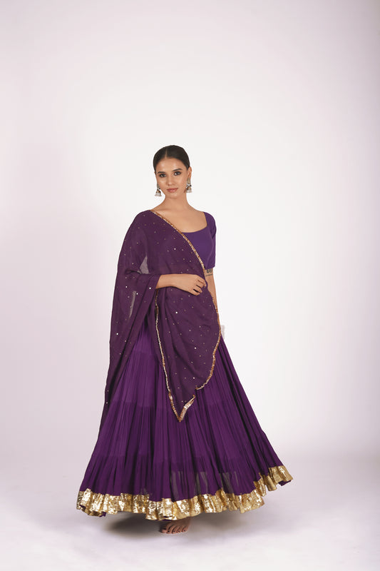 Tarini Purple Saanjh Lehenga Set