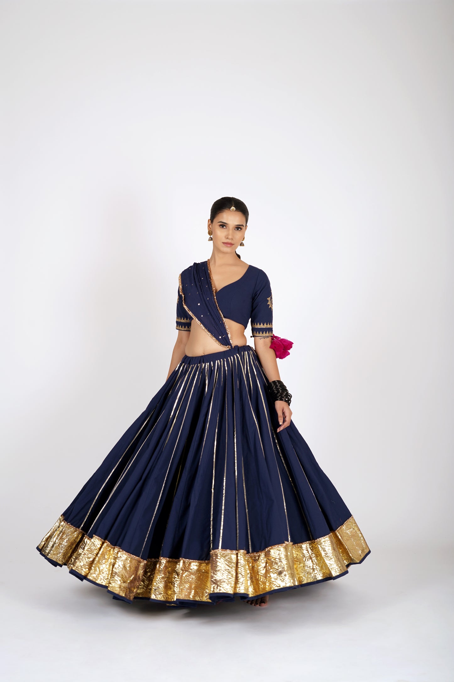 Gamthi Cotton Chaniya Choli - Agnika Orange