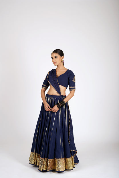 Yamika Deep Navy Saanjh Lehenga Set