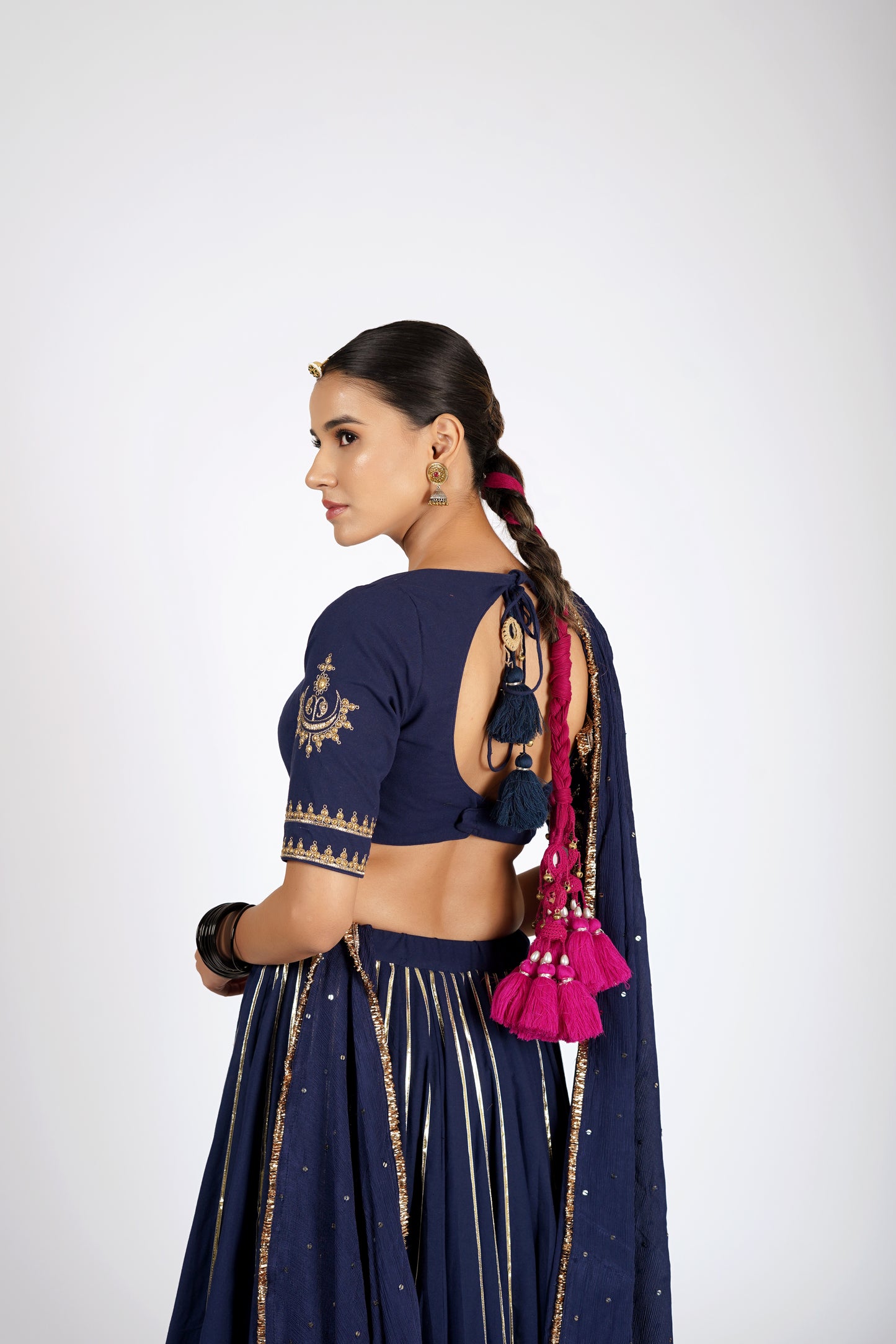 Yamika Deep Navy Saanjh Lehenga Set