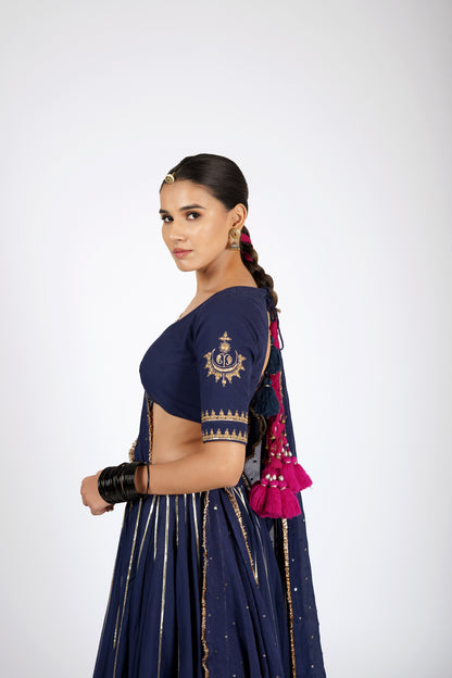 Yamika Deep Navy Saanjh Lehenga Set