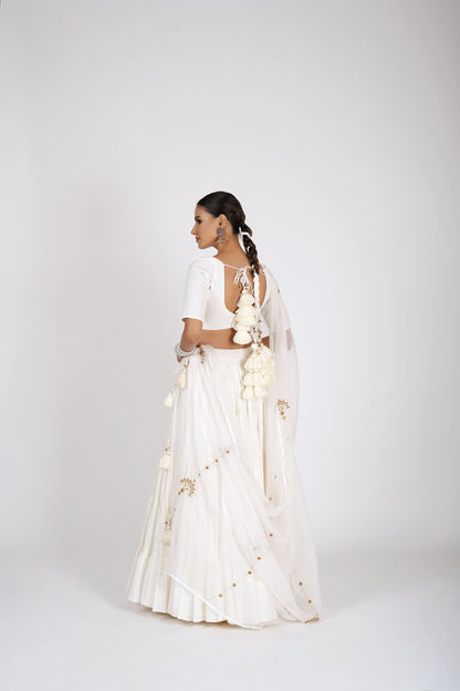 Indulekha Ivory White Saanjh Lehenga Set