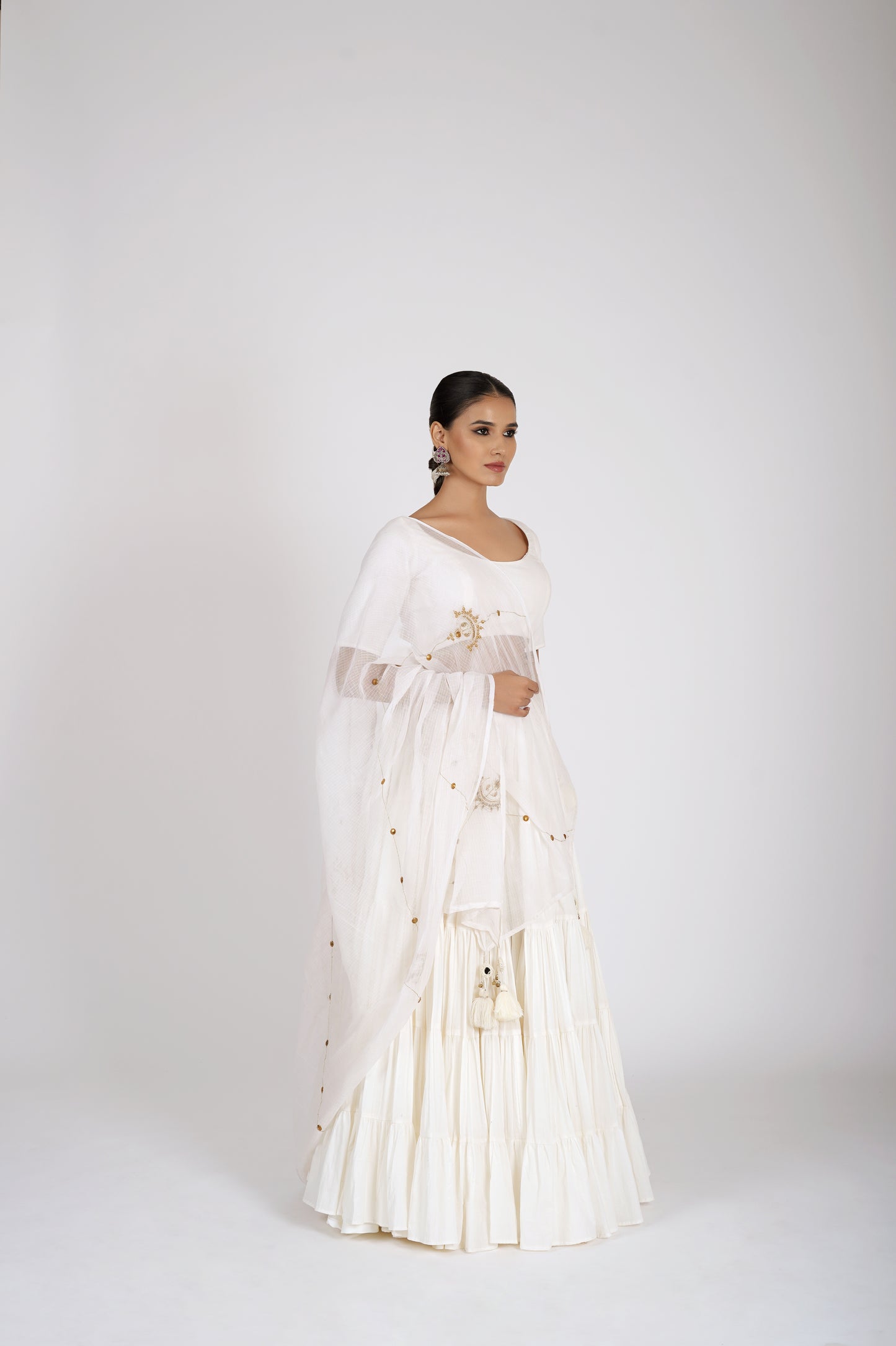 Indulekha Ivory White Saanjh Lehenga Set