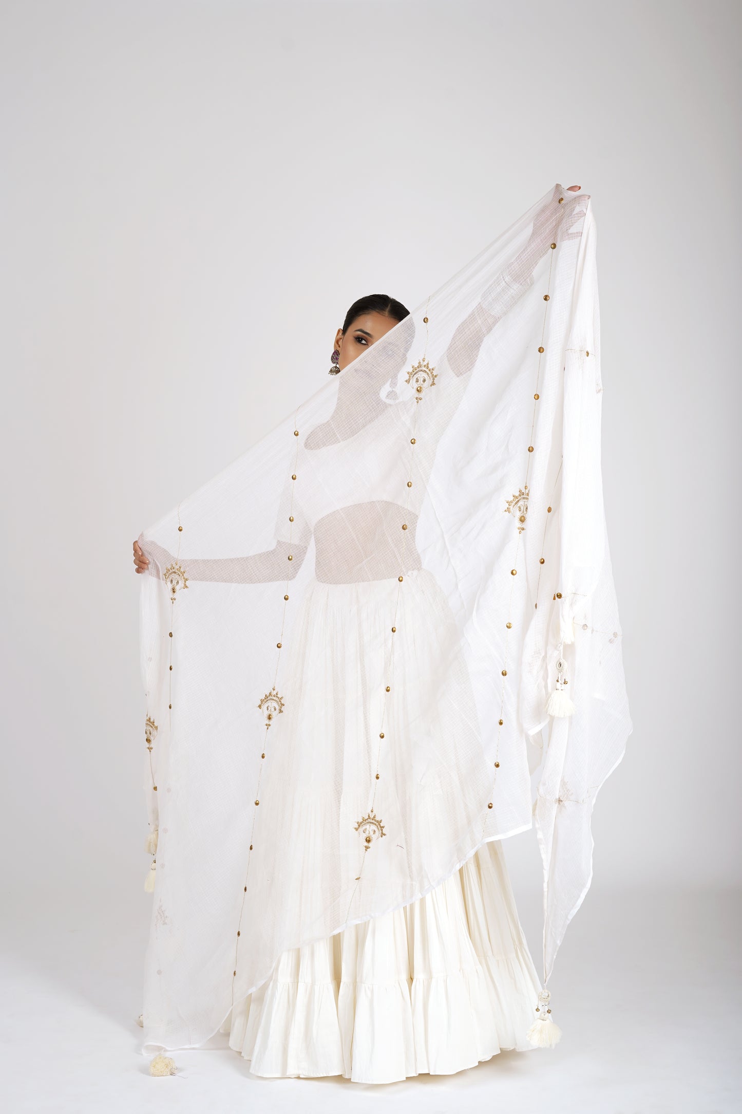 Indulekha Ivory White Saanjh Lehenga Set