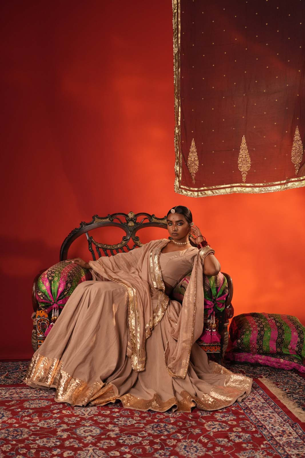 Devanshi Sand Beige Mohar Lehenga Set